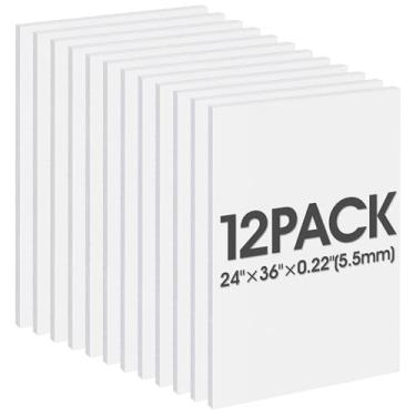 Imagem de Placa de espuma 61 cm x 91 cm, placa central de espuma para projetos, quadro de pôster preto para pintura, exibição (pacote com 12 unidades)