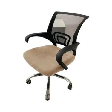 Imagem de Capa De Cadeira De Escritório Em Veludo Elástico Universal Para Cadeir