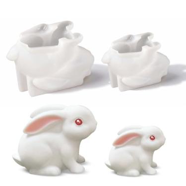 Imagem de Moldes de silicone de coelhinho da Páscoa, conjunto de 2 peças para artesanato de velas e resina epóxi, molde reutilizável para decoração de Páscoa, mesa de centro de mesa de primavera e confecção de
