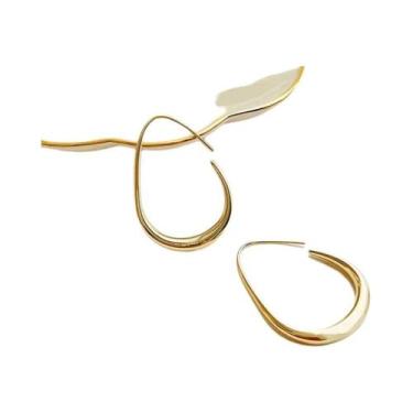 Imagem de Brincos De Argola Geométricos Em Ouro Com Zircônia Para Mulheres, Joia