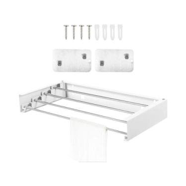 Imagem de Varal De Roupa Dobrável De Aço Inoxidável Montado Na Parede, Barra De 