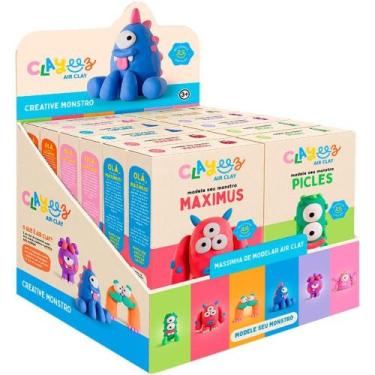 Imagem de Massa para Modelar Criativa Clayeez Monstros 38G (S) Display com 12 Un