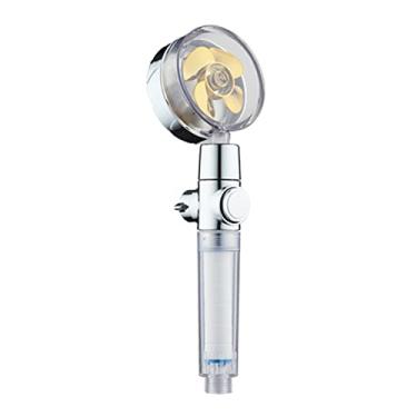 Imagem de Ducha portátil com interruptor de pausa ON OFF do ventilador turbo Algodão Alto pressão Fluxo ajustável Cabeça rotativa banheiro Substituição G1 2