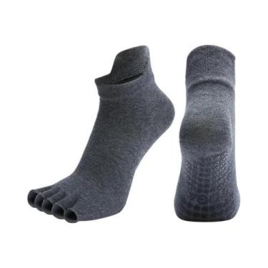 Imagem de Meias De Pilates E Yoga Femininas Antiderrapantes E Respiráveis Com Ci