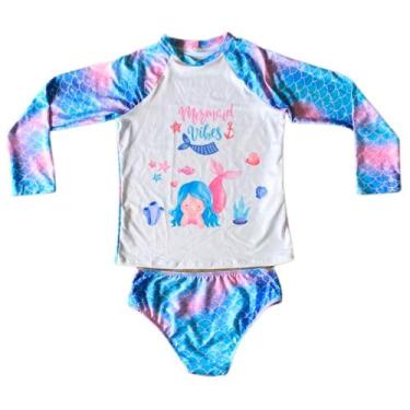 Imagem de Conjunto Biquini Blusa Proteção Uv Termica Intanto Juvenil, Sereia, 4