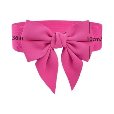 Imagem de Cinto Elástico Largo Feminino Com Laço Grande Para Vestido, Casaco, Ci