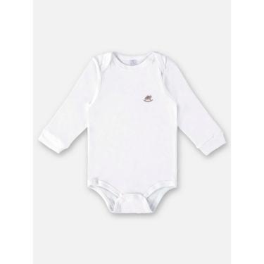 Imagem de Body Bebê Menino Manga Longa Algodão Branco Up Baby-Masculino