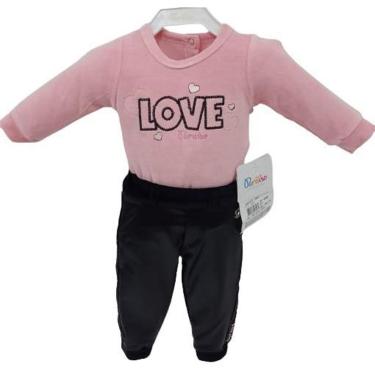 Imagem de Conjunto Luxo Body Plush + Calça Bebê Menina Paraiso 13041-Feminino