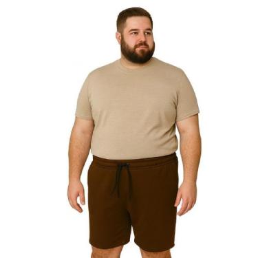 Imagem de Short Masculino Adulto Liso Algodão Com Bolsos Do P ao G3 Plus Size Go