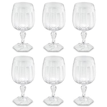 Imagem de Conjunto 6 Taças de Plástico 350ml para Água Suco Drinks UZ Transparente