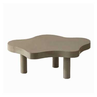 Imagem de Mesa lateral moderna de madeira em forma de nuvem sofá aparador para sala de estar, quarto, loja de chá, cafeteria, mesa pequena simples (cinza)