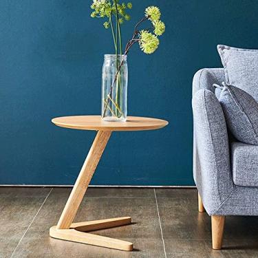 Imagem de Mesa lateral para casa mesa de centro redonda para sala de estar mesa de cabeceira pequena design mesa de canto sofaside minimalista pequena mesa (cor: A) (B)