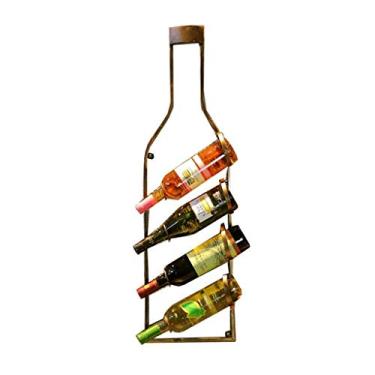 Imagem de Prateleira de vinho de ferro forjado para pendurar na parede ornamentos de parede bar rack de vinho adequado para casa, adega, bar, restaurante, etc. 86,5 * 24,5 cm A