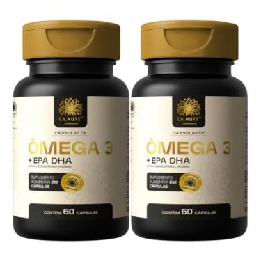 Imagem de Ômega 3 1400mg Rico em EPA DHA Ultra Concentrado | Sem sabor residual | Ca.nuts 60 Cápsulas (2 Potes - 120 Cápsulas)