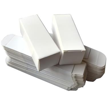 Imagem de wotoy 50 caixas de presente de papel, caixas de embalagem de papelão branco com tampas (1,42 × 1,42 × 3,57 cm)