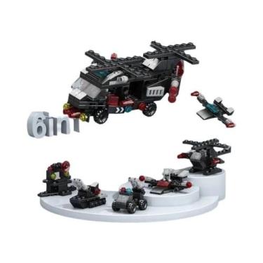 Imagem de Conjunto De Blocos De Montar 6 Em 1: Dinossauro, Polícia, Caminhão De 