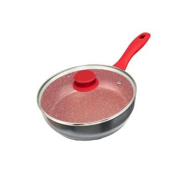 Imagem de Panela Philco PPH240APR com Tampa de Vidro e Revestimento Antiaderente Redstone 24cm - Cinza e Vermelha