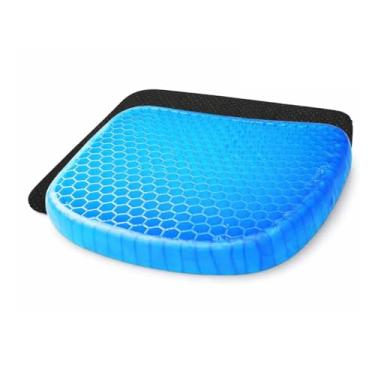 Imagem de Almofada Em Gel De Silicone Para Assento Cóccix Coluna E Hemorroida Com Capa Lavável Antiderrapante E Estrutura Ventilada Favo De Mel