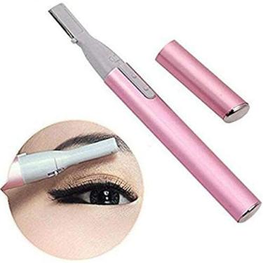 Imagem de Depilador Aparador Feminino Facial Pelos Sobrancelhas Nariz Caneta Rosa