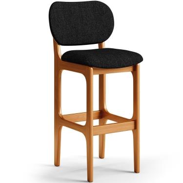 Imagem de Banqueta Alta Bar Cozinha Betta L02 Imbuia Chumbo