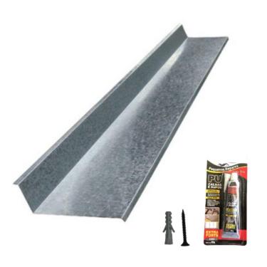 Imagem de Rufo De Encosto Rufo Externo Galvanizado Corte 20 - 16 Metros