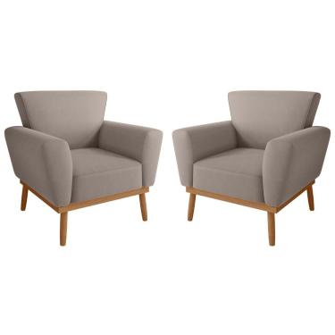 Imagem de Conjunto Poltrona Para Sala De Recepção Viana Inca Sépia