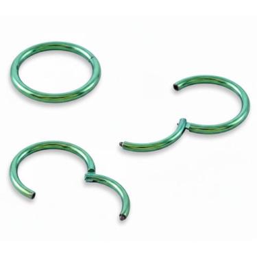 Imagem de Piercing Argola Articulada Click 1.2mm em Titânio Verde Anodizado - M2