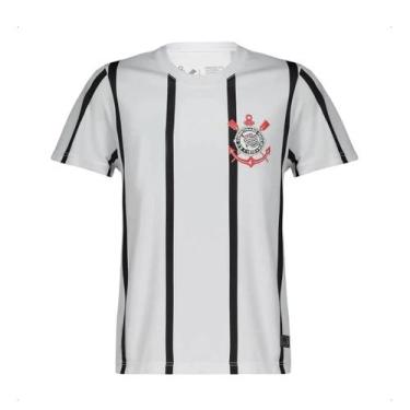 Imagem de Camisa Corinthians Infantil Listra Dry Branca Licienciado, Branco, 12