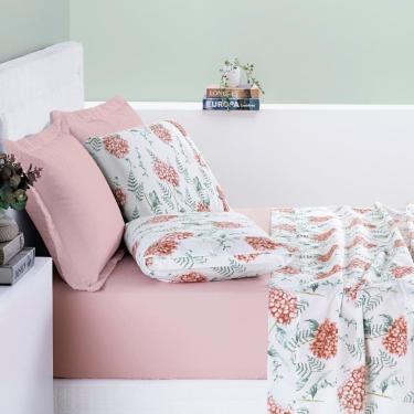 Imagem de Conjunto Lencol Casal Queen Size Selin Algodao Estampada