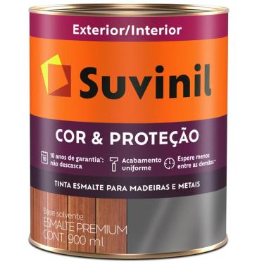 Imagem de Tinta Esmalte Sintético Cor E Proteção Brilhante Para Madeira E Metal 900ml Gelo 53377027 Suvini