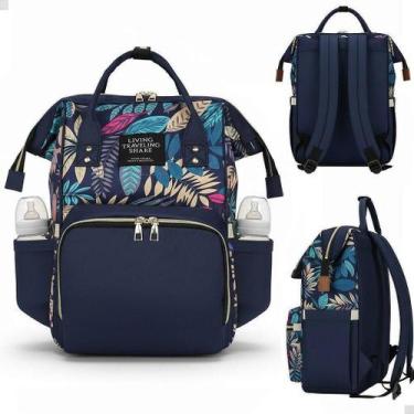 Imagem de Mochila Maternidade Cor ul Floral Grande Mamãe Bebê - Lorben