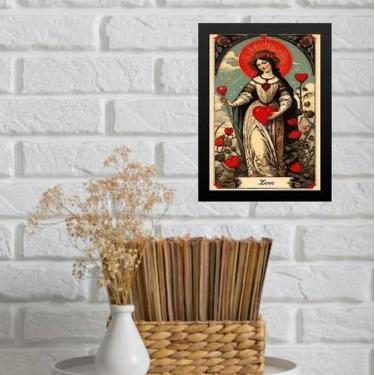 Imagem de Quadro Decorativo Vintage Carta Tarot Amor 33X24Cm - Vidro - Quadros O