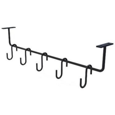 Imagem de Barra Utensílios Cozinha Suporte 5 Ganchos Parede E Móveis