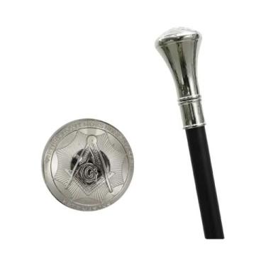 Imagem de Bengala Branca Vintage Para Maçons Com Relevo De Totem, Destacável, El