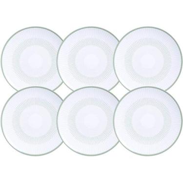 Imagem de Jogo 6 Pratos de Sobremesa Porcelana 19cm Tramontina Lineare Servir Do