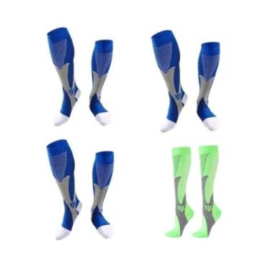 Imagem de Meias De Compressão Masculinas (2, 3 Ou 4 Pares) Para Corrida E Varize