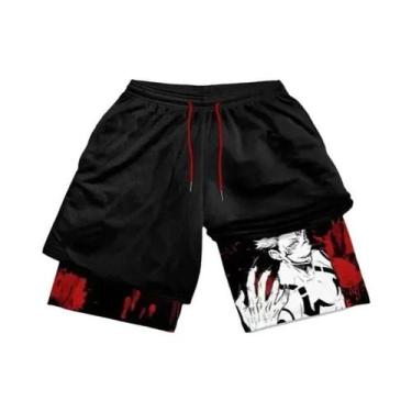 Imagem de Shorts Esportivos Masculinos De Cintura Alta, Dupla Camada, Respirávei