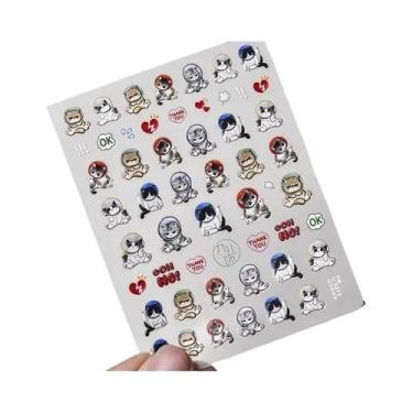 Imagem de Adesivos De Unha 3D Em Relevo Com Animais, Autoadesivos, Cães, Gatos, 