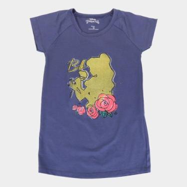 Imagem de Vestido Infantil Disney Princesa Bella Flower, Jeans, 2A