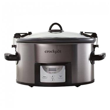 Imagem de Panela de Cozimento Lento Programável Crock-Pot 6,62 litros com Revestimento Cerâmico Antiaderente e Design em Aço Inoxidável