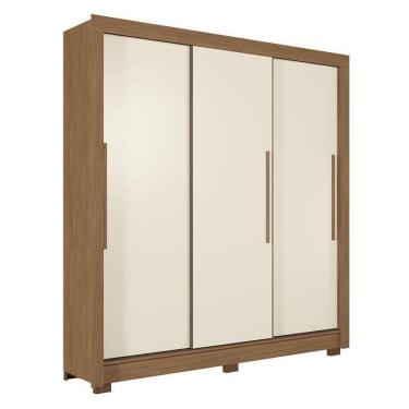 Imagem de Guarda Roupa Casal 3 Portas De Correr Maringá Jatobá Areia - Santos Andirá