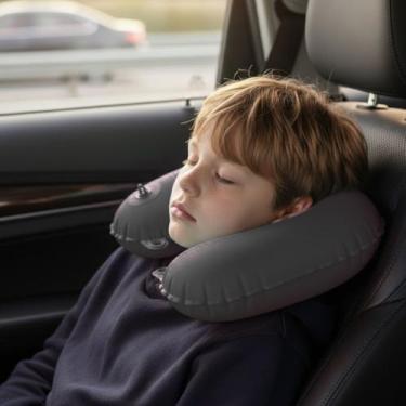 Imagem de Travesseiro Inflável de Viagem 2 em 1 Pescoço Proteção - anjo da mamãe