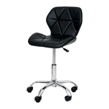 Imagem de Cadeira Office Eiffel Slim Com Estofado De material sintético Preta - 
