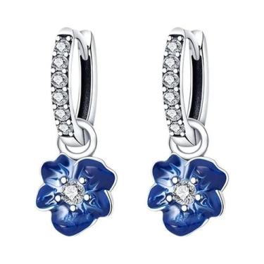 Imagem de Brincos De Prata Esterlina 925 Com Estrelas Rosa E Conchas Florais Par