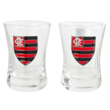 Imagem de Jogo 2 Copos Shot Vidro 50ml - Flamengo - Mileno