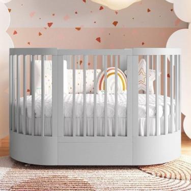 Imagem de Berço Wave Evolutivo 3 em 1 com Colchão Fase 1 e Fase 2  Divicar Móveis Cinza