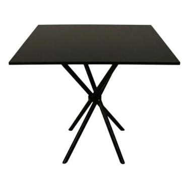 Imagem de Mesa Jantar 70cm Quadrada Base Italy Metálica Escrivaninha Sala Estar 