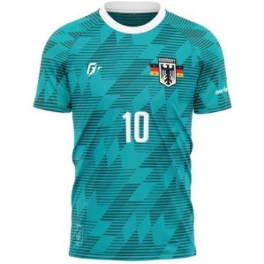 Imagem de Camiseta Filtro UV Alemanha Verde Copa Torcedor Retrô-Masculino