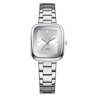 Imagem de Relógio feminino design quadrado à Prova d`Água de Aço Inoxidável