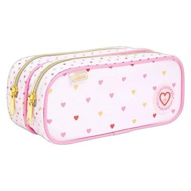 Imagem de Estojo Escolar Infantil Duplo Académie Coração Rosa - Tilibra